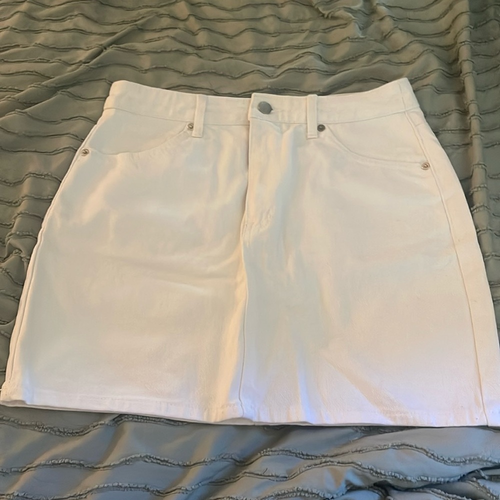 forever 21 white jean skirt